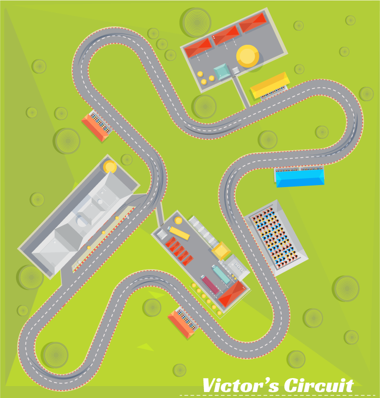 Aanpasbare speelweg vinyl tapijt snelweg - TenStickers