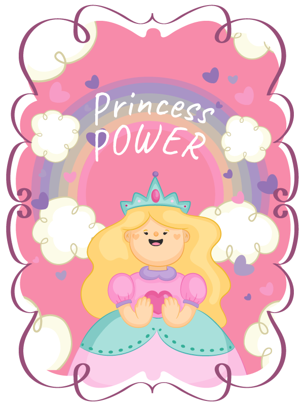 Prinses power speelmat vinyl tapijt kind - TenStickers