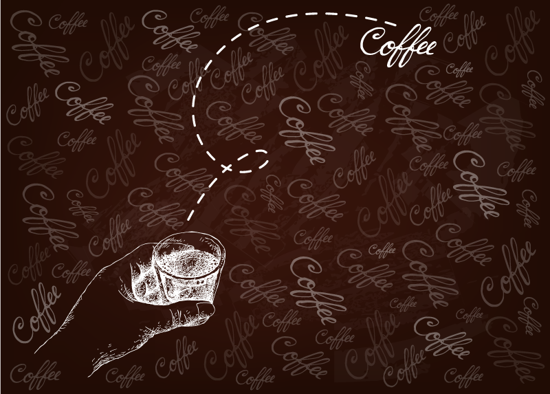 Kalligrafisch drankmotief vinyl tapijt zinnen en teksten - TenStickers