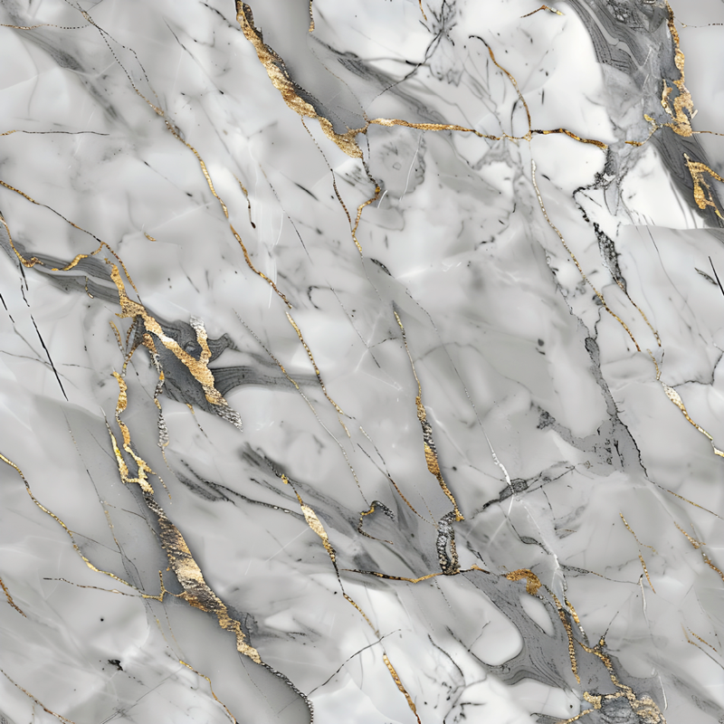 Grijs & goud marmeren vinyl tapijt - TenStickers