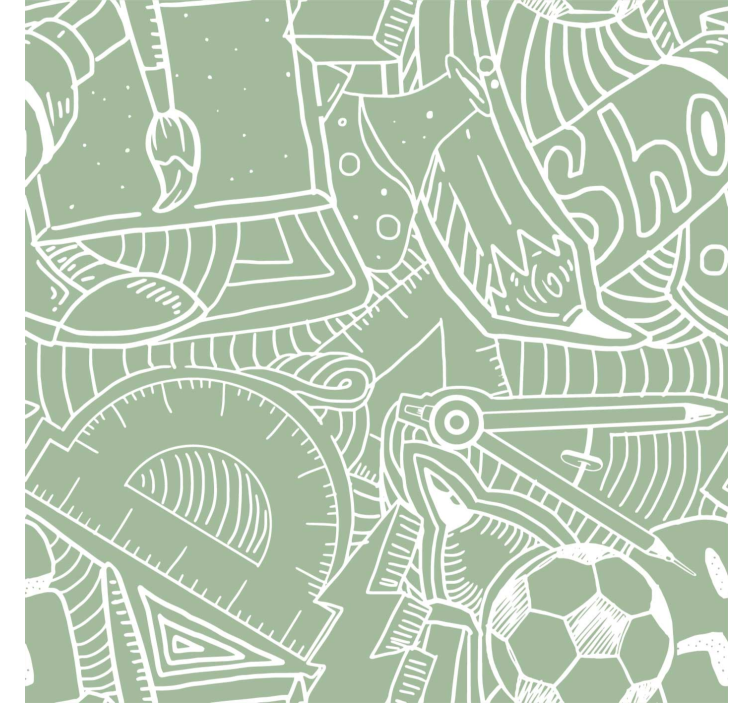 Groene schoolkrijt behang tienerkamer - TenStickers