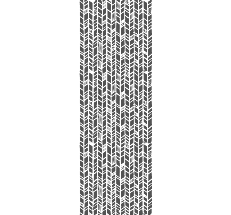 Gestileerde grijze chevron behang hal - TenStickers