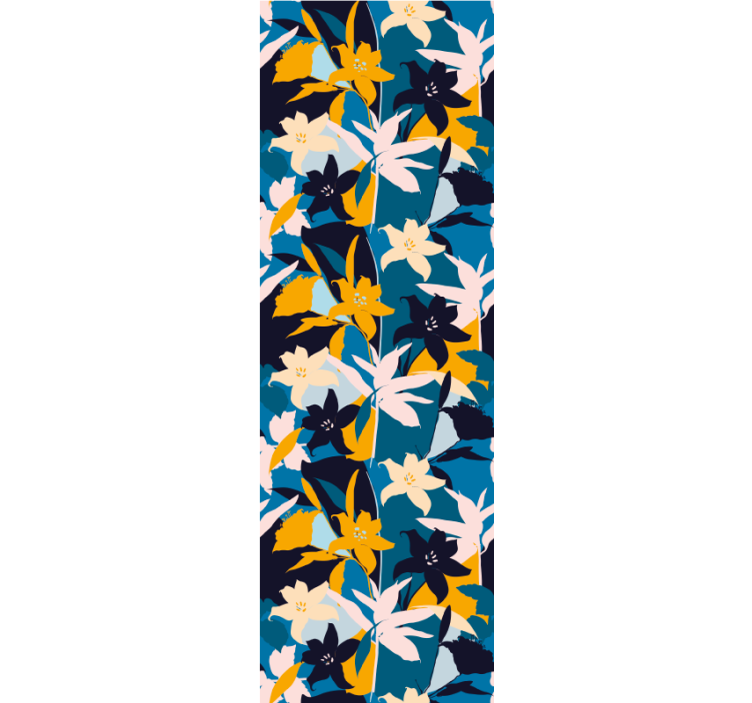 Abstract kleurrijk patroon behang bloemen - TenStickers