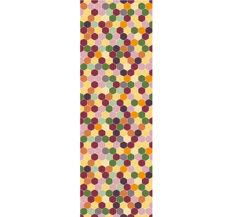 Kleine kleurrijke zeshoeken tegels behang - TenStickers