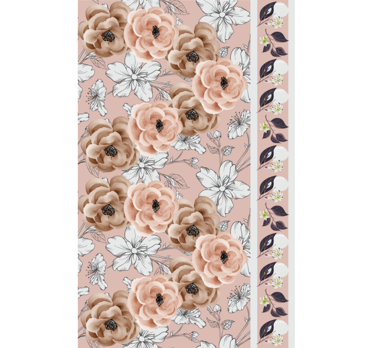 Elegante beige opstelling behang bloemen - TenStickers