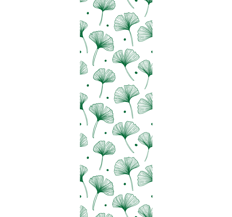 Ginkgo verde elegante behang bladeren - TenStickers