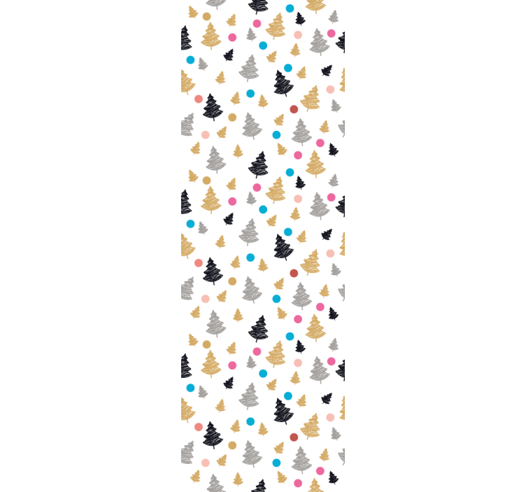 Kleurrijk dennenpatroon bomen behang - TenStickers
