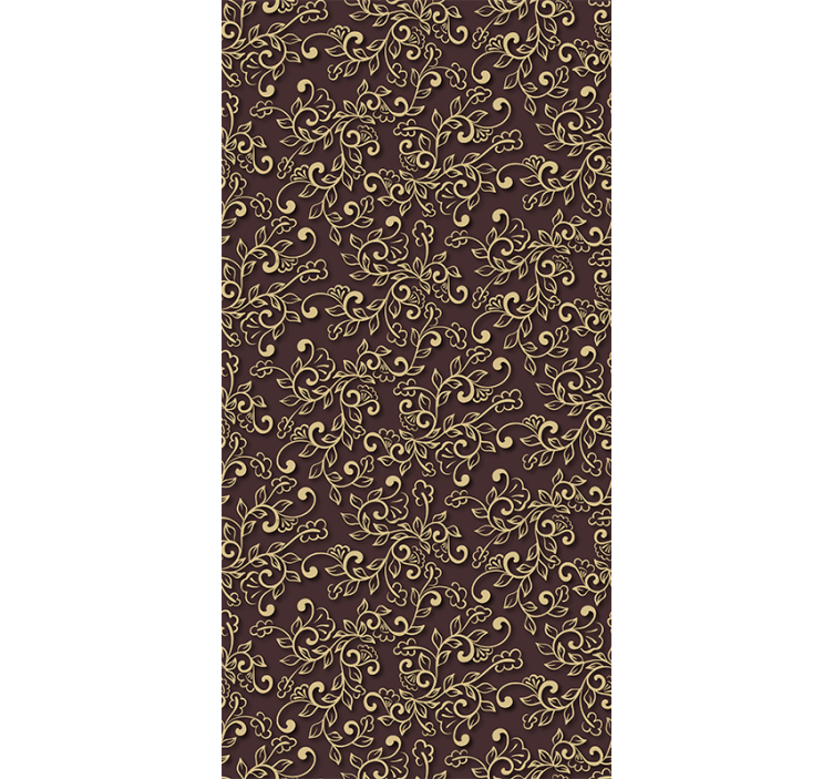 Elegante bloemenwervelingen woonkamer behang - TenStickers