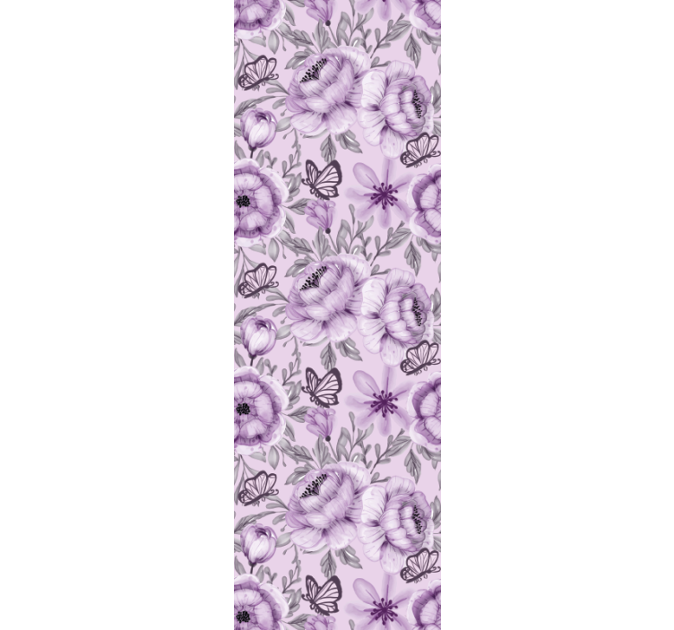 Bloemstuk met vlinders behang bloemen - TenStickers