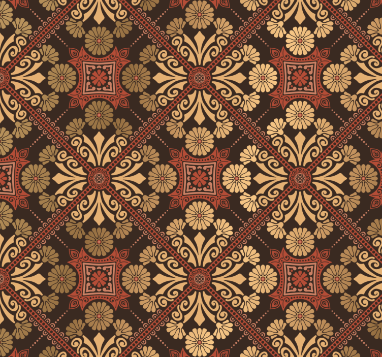 Ingewikkeld tegelwerk sierlijk behang - TenStickers