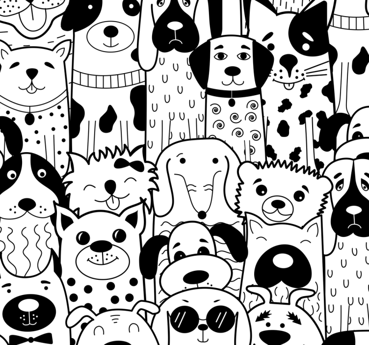 Honden patroon dierenbehang - TenStickers