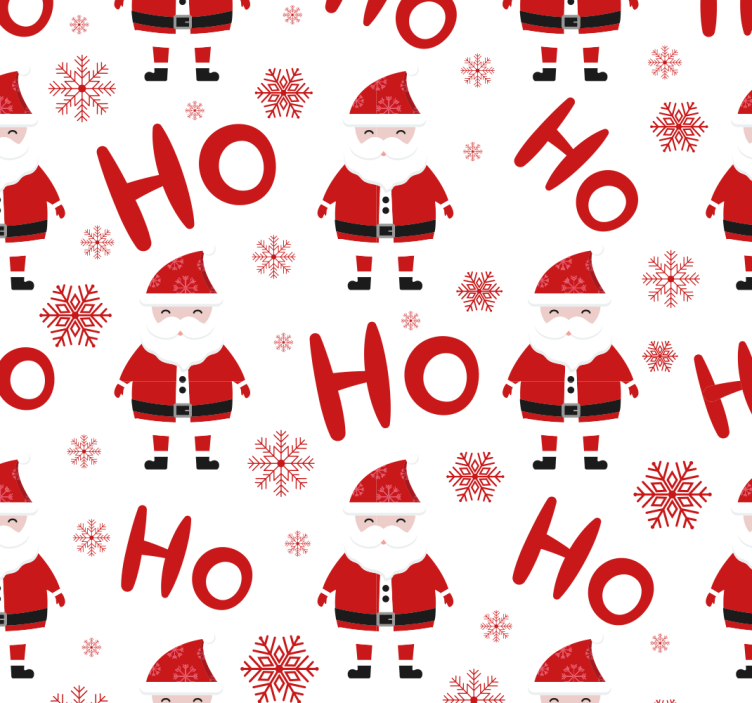 Behang Kerstman en hohoho patroon - TenStickers