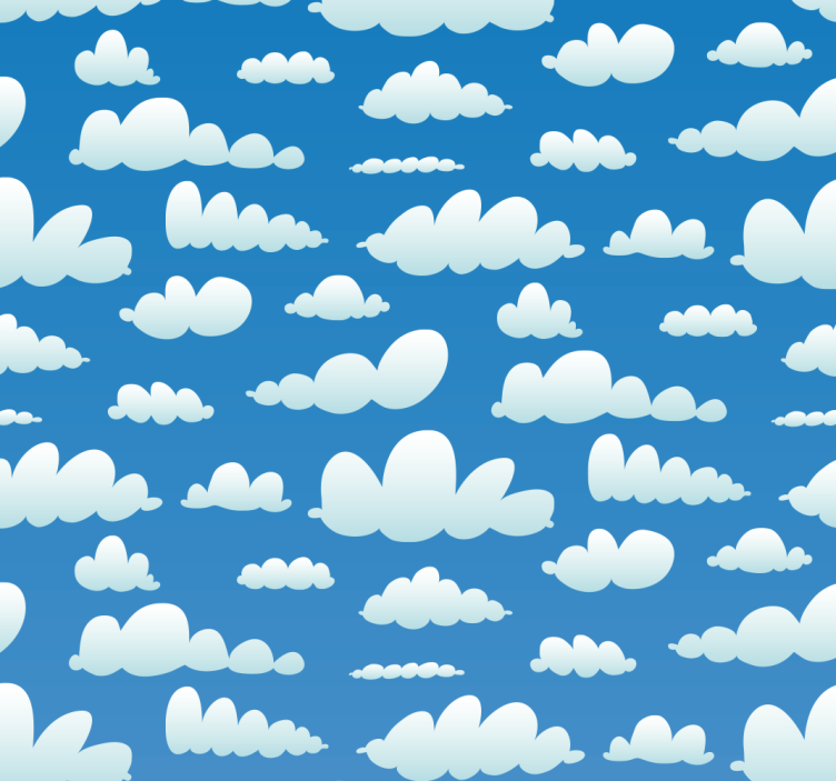 Wolkenpatroon ontwerp woonkamer behang - TenStickers