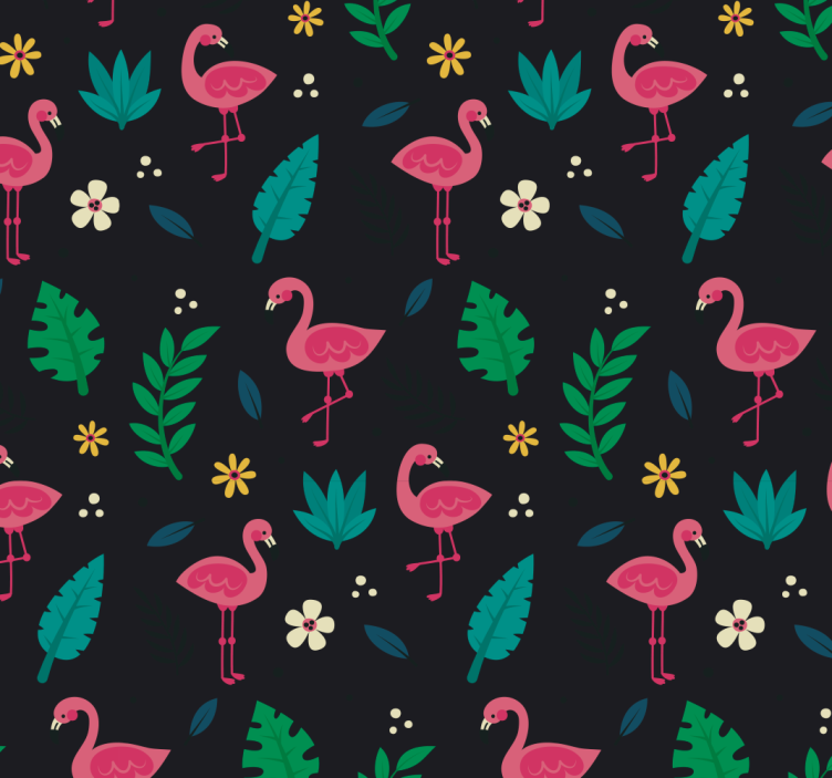 Flamingo-patroon dieren behang - TenStickers