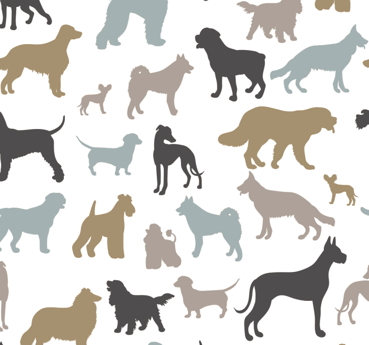 Dierenprint behang Honden rassen - TenStickers