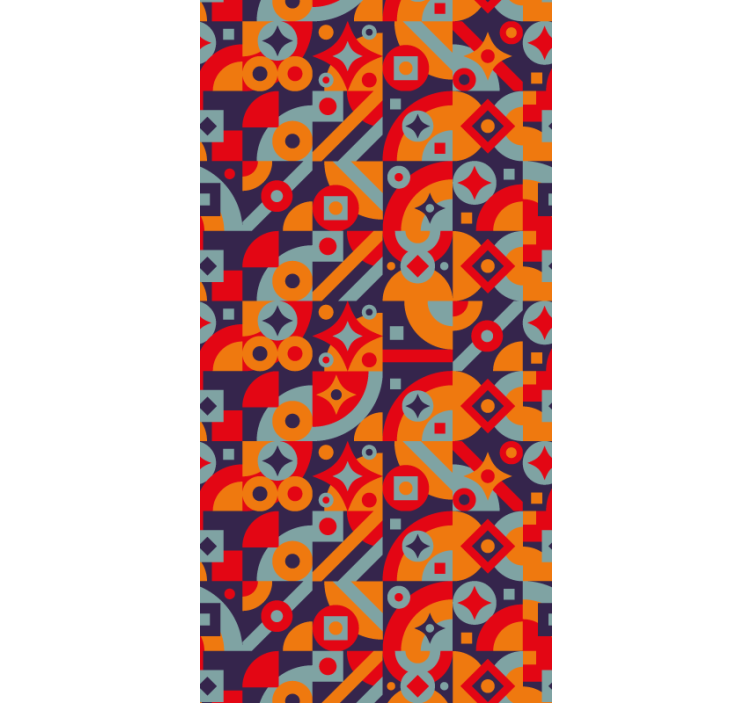 Geometrische motieven vintage behang - TenStickers