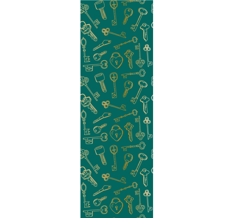 Vintage sleutelpatronen sierlijk behang - TenStickers