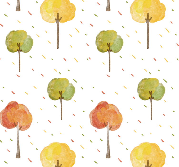 Herfst bomen patroon natuur behang - TenStickers