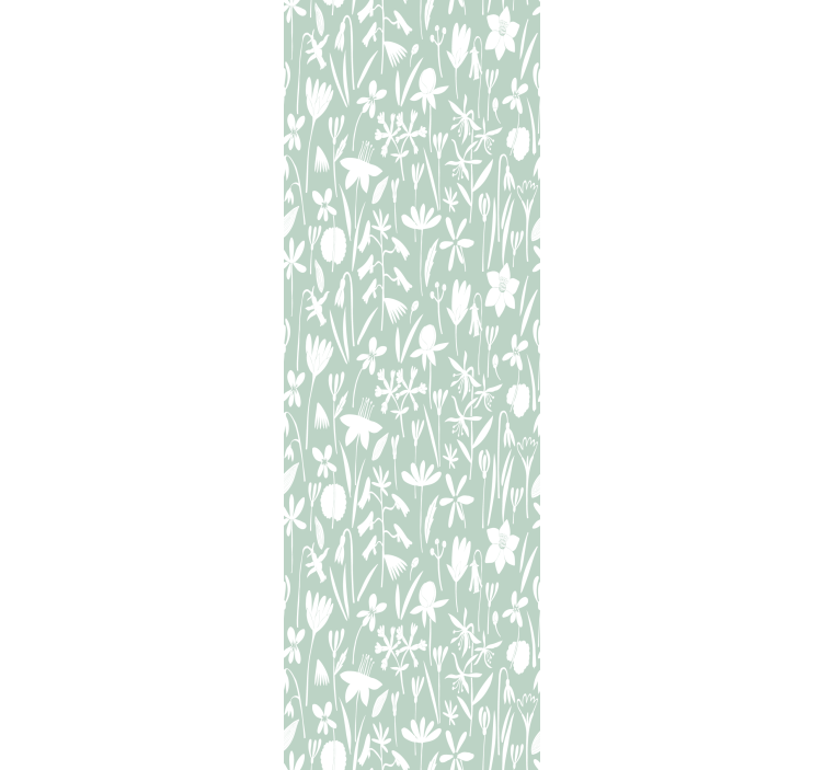 Botanische silhouetten behang bloemen - TenStickers