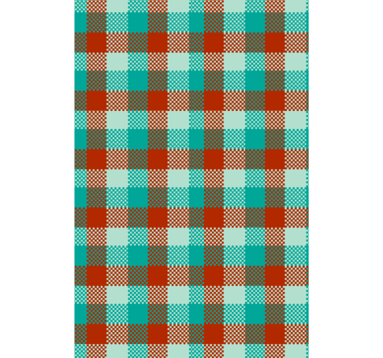 Gingham-patroon geometrisch behang - TenStickers