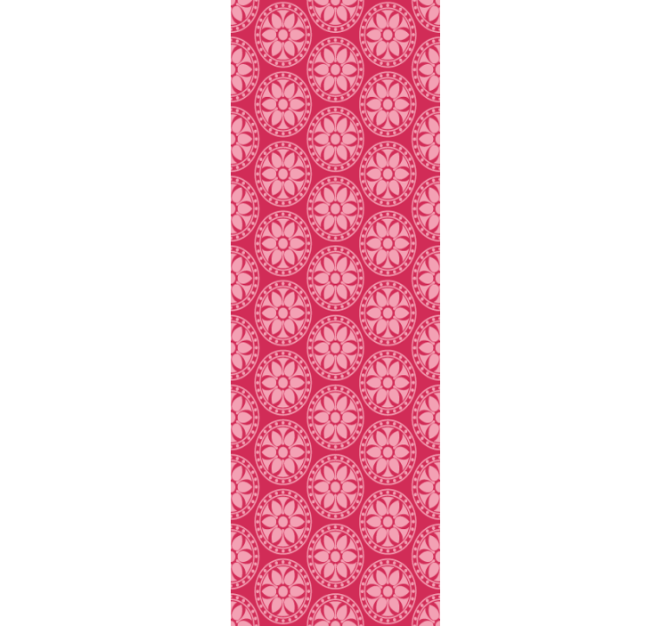 Geometrisch bloemmotief behang roze - TenStickers
