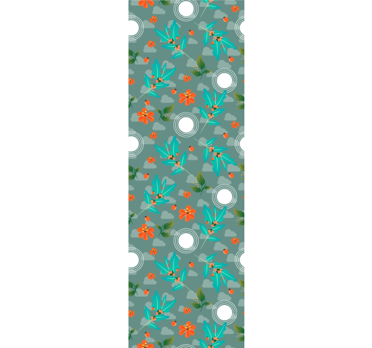 Bloemen geometrisch behang eetkamer - TenStickers