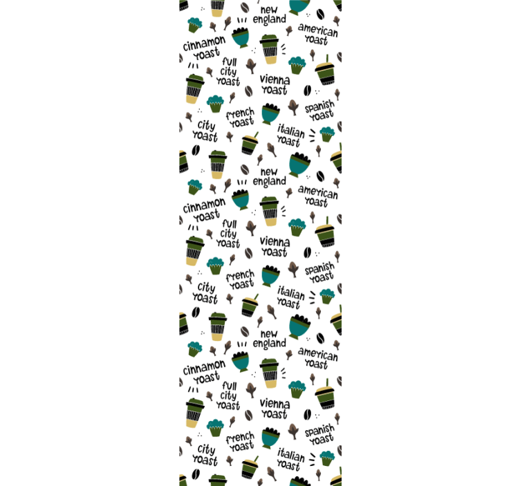 Koffiebrandpatroon keuken behang - TenStickers