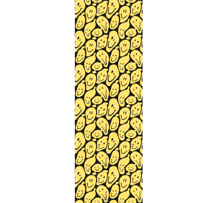 Lachende gezichten patroon behang tienerkamer - TenStickers