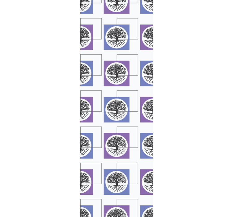 Geometrisch boomontwerp behang slaapkamer - TenStickers