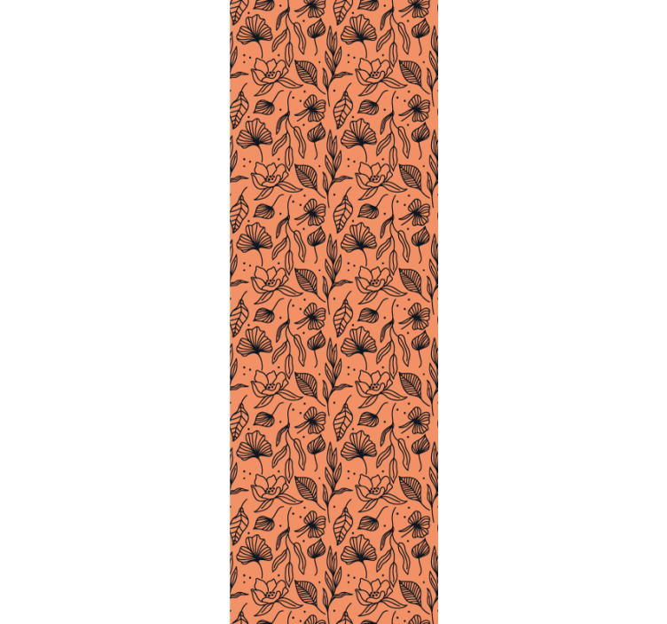 Interieur met bloemenpatroon behang bloemen - TenStickers