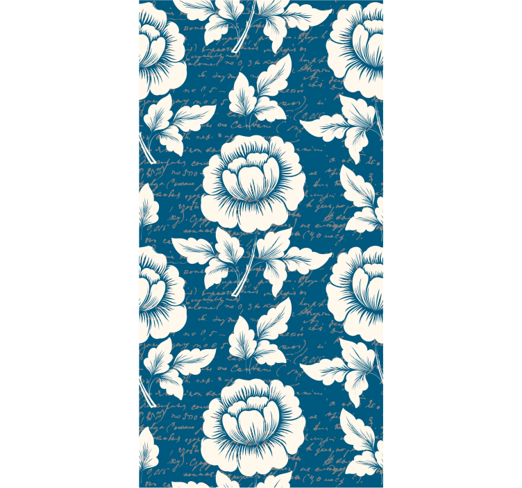 Elegant bloemenschrift behang bloemsierkunst - TenStickers