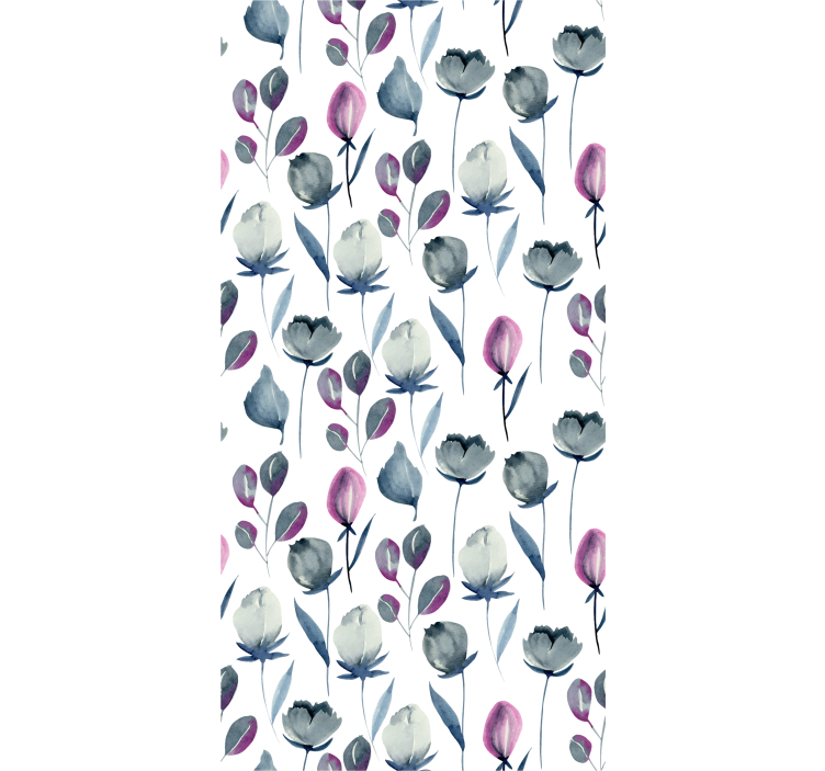 Aquarel flora behang bloemen - TenStickers
