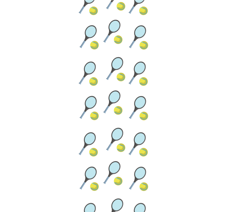 Tennisrackets en ballen gepersonaliseerd behang - TenStickers