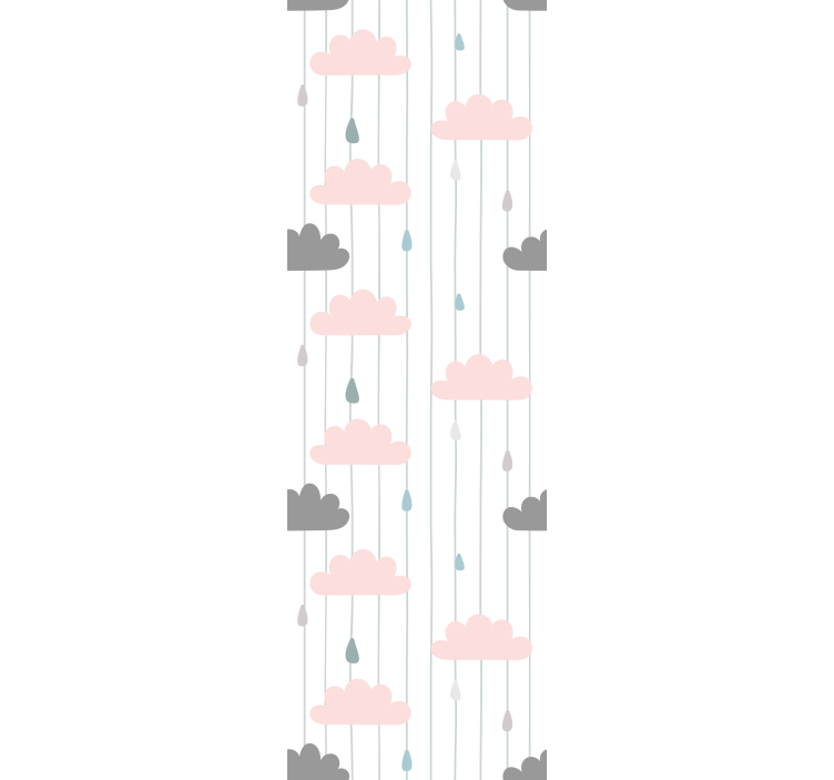 Bewolkte regendruppels babykamer behang - TenStickers