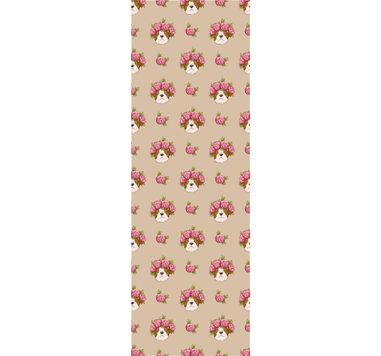 Bloemen hondenmotief behang honden - TenStickers