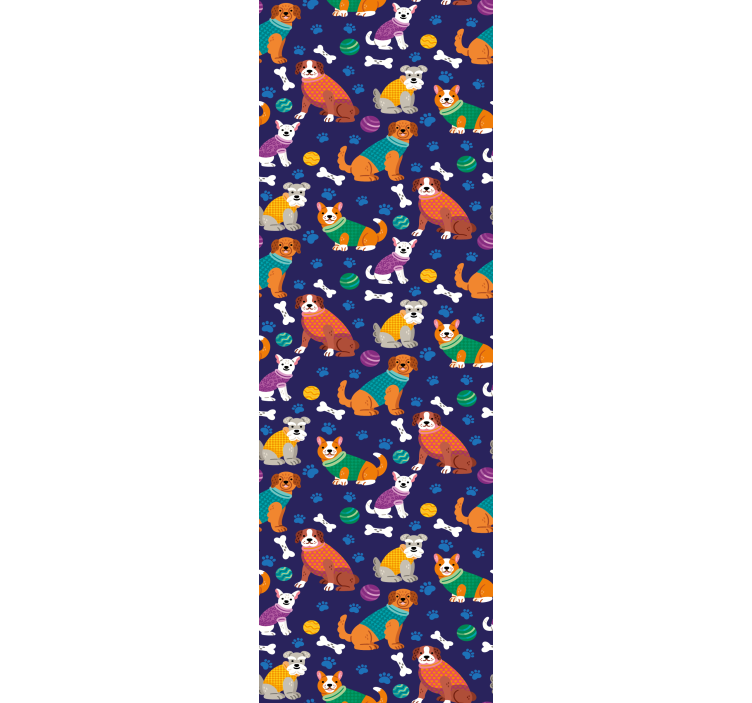 Speelse huisdierpatronen dieren behang - TenStickers