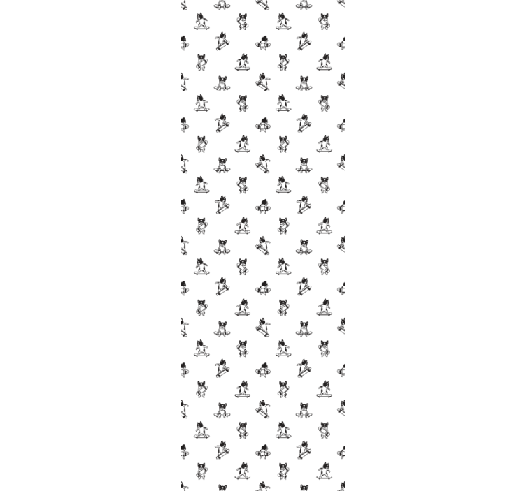 Buldoggen op skateboard behang honden - TenStickers