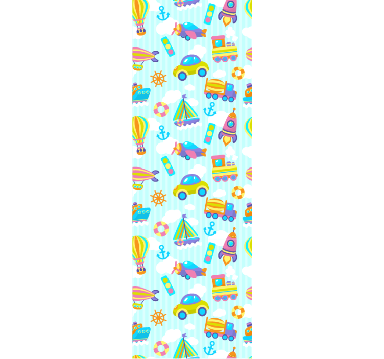 Speels vervoer behang kinderkamer - TenStickers