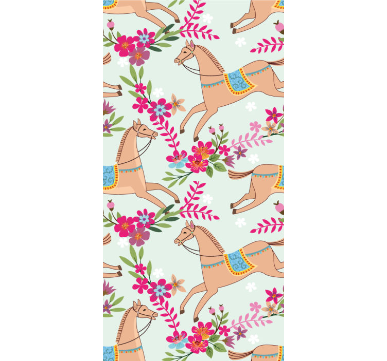 Paardensport bloesems dieren behang - TenStickers