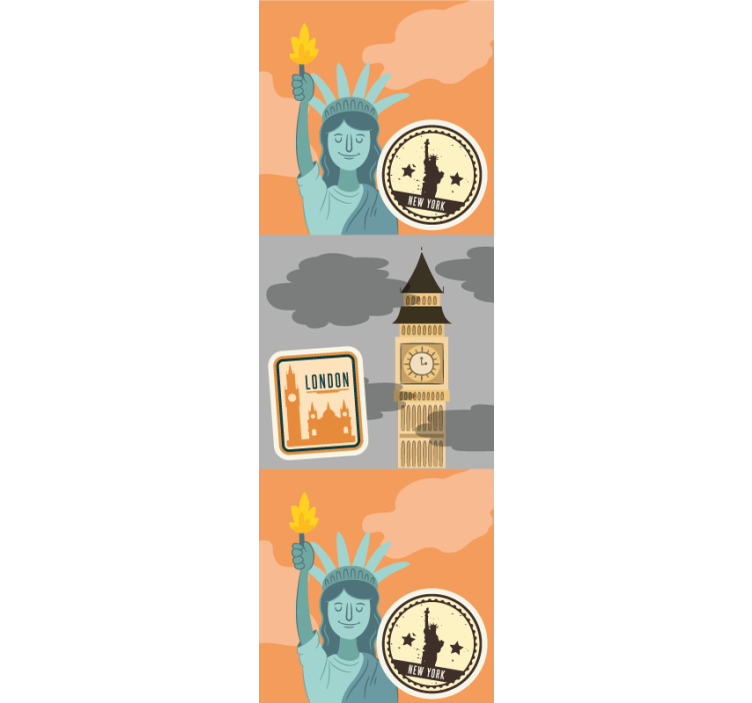 Iconische stadsoriëntatiepunten new york behang - TenStickers