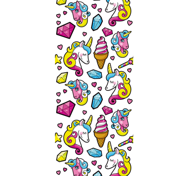 Eenhoorn fantasie motief behang kinderkamer - TenStickers