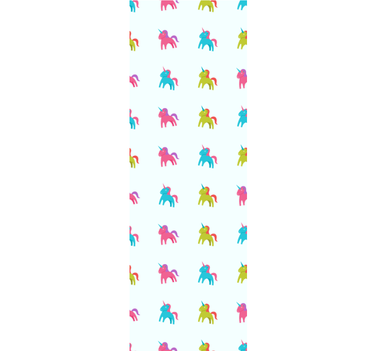 Kleurrijke eenhoorns dieren behang - TenStickers