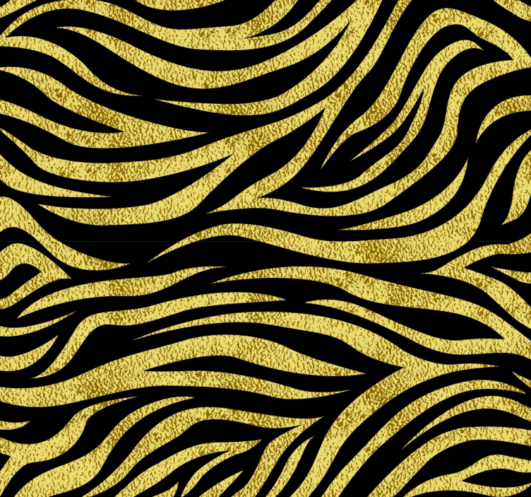 Vliesbehang voor de eetkamer Gouden zebrapatroon zebra - TenStickers