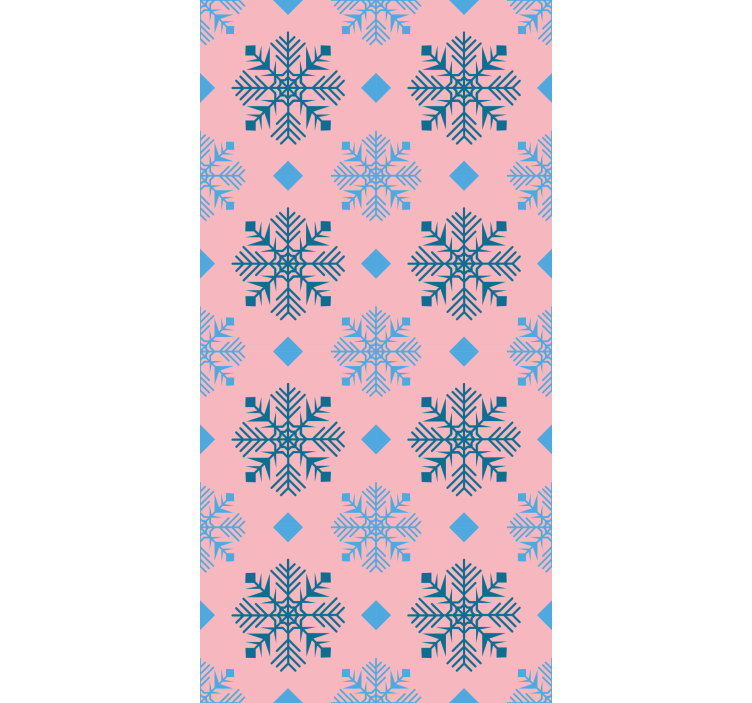 Geometrisch sneeuwvlokpatroon behang kerst - TenStickers