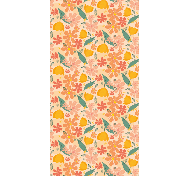 Citrus bloemmotief behang bloemen - TenStickers
