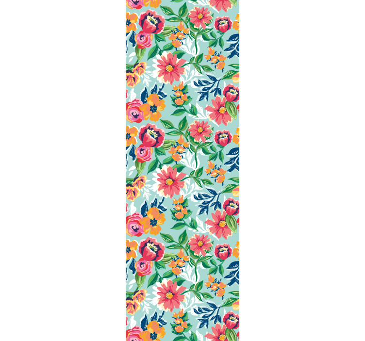 Bloementuin ontwerp behang bloemen - TenStickers