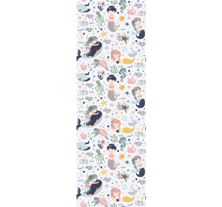 Zeemeermin aquatische vrienden babykamer behang - TenStickers