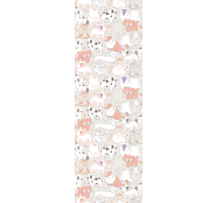 Speelse puppy's muurschildering dieren behang - TenStickers