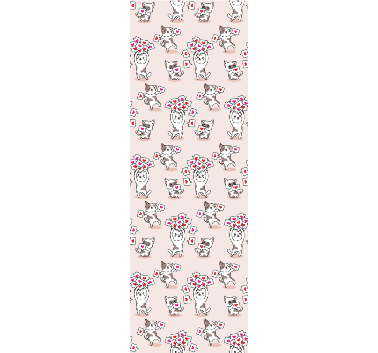 Speels kattenpatroon katten behang - TenStickers