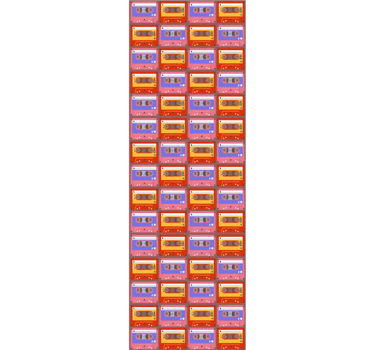 Retro cassette-array behang kunst - TenStickers